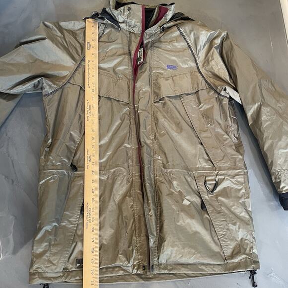 Eddie Bauer EBTek Goretex Jacket Coat Mens M Green Weatherproof Hood Ripstop - Picture 13 of 14